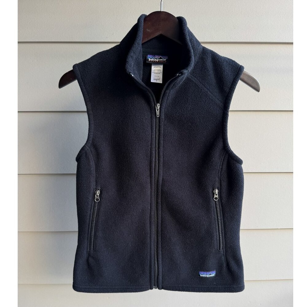 Patagonia Synchilla Fleece Vest Womens S Black Made in USA